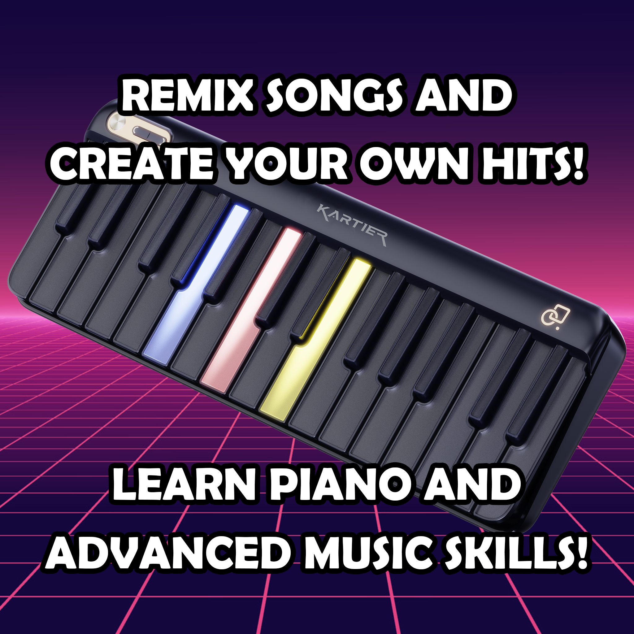 Kartier Piano MIDI Keyboard (1,000+ Famous Sounds/Presets Included)