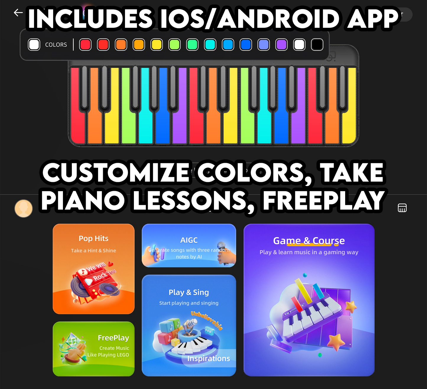 Kartier LED MIDI Keyboard (With 1,000+ Famous Sounds/Presets Bundle)