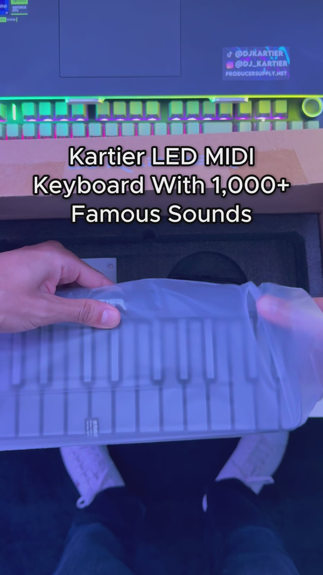 dj kartier piano keyboard unboxing video famous sounds