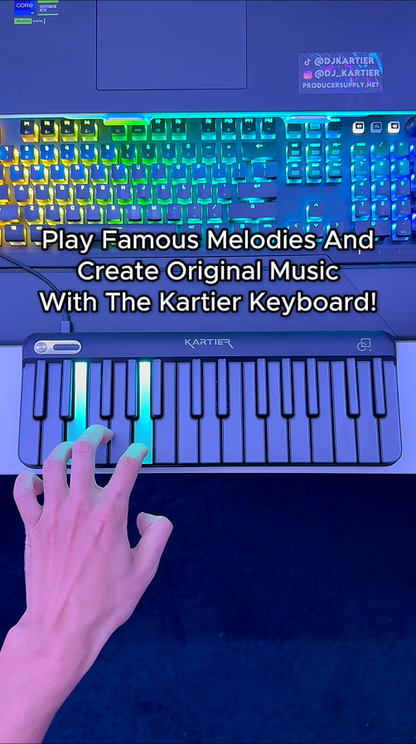 Kartier LED MIDI Keyboard (With 1,000+ Famous Sounds/Presets Bundle)