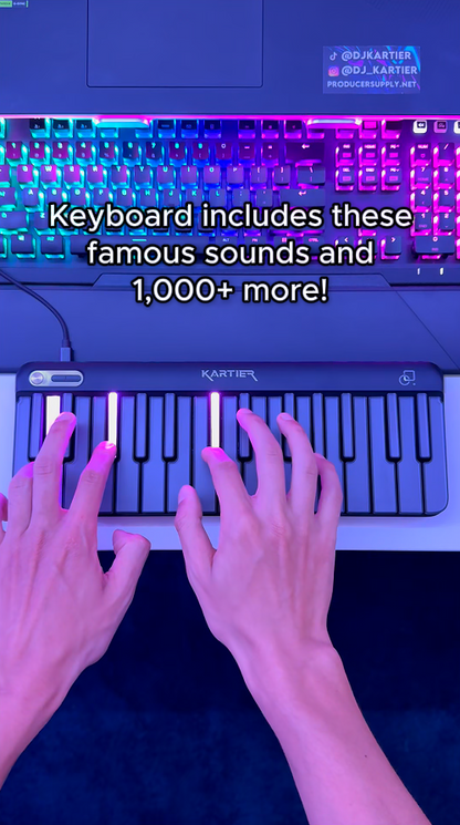 Kartier LED MIDI Keyboard (With 1,000+ Famous Sounds/Presets Bundle)