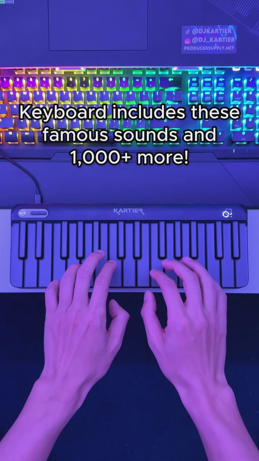 Kartier Keyboard trailer audio preview piano light up keys