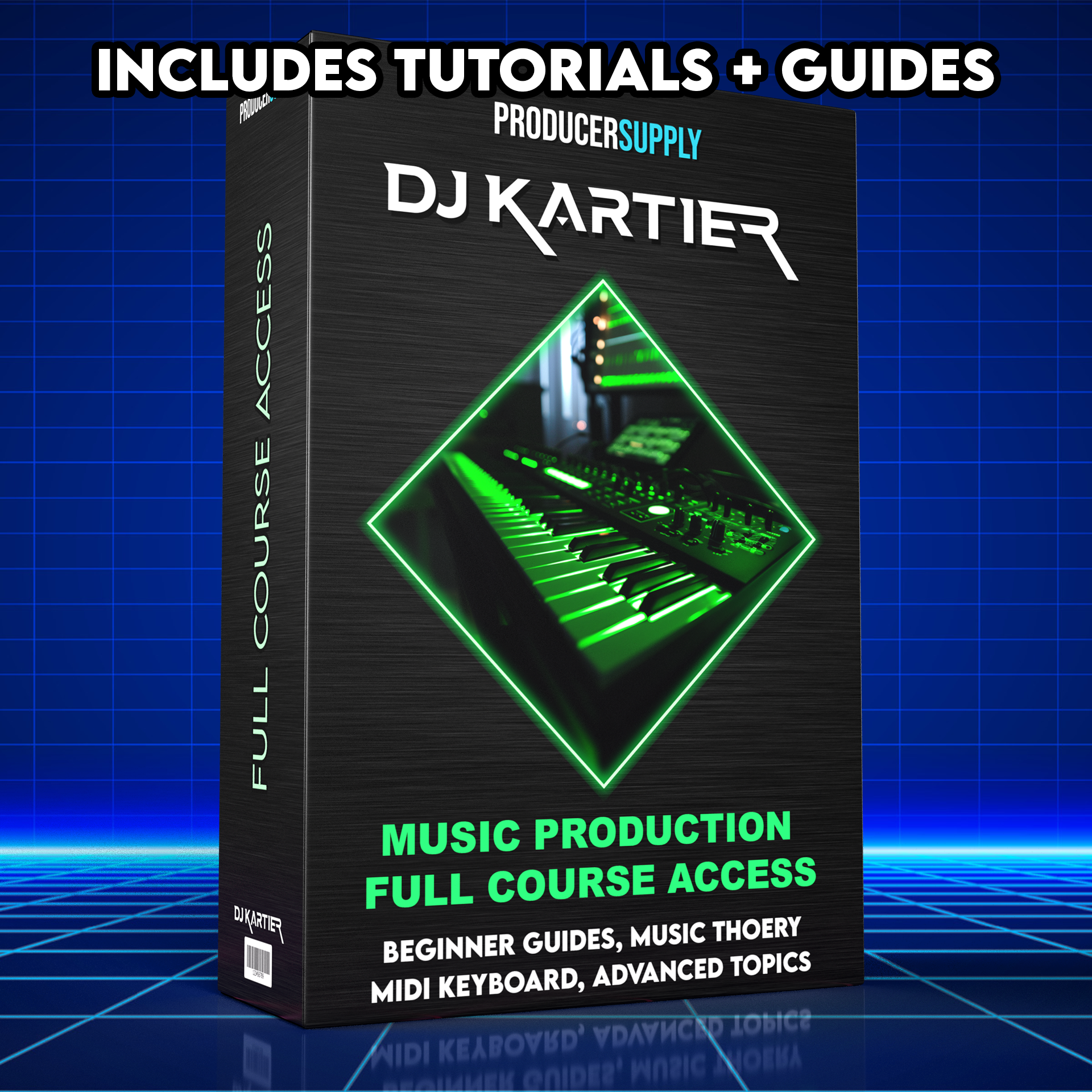Kartier LED MIDI Keyboard (1,000+ Famous Sounds/Presets Included)